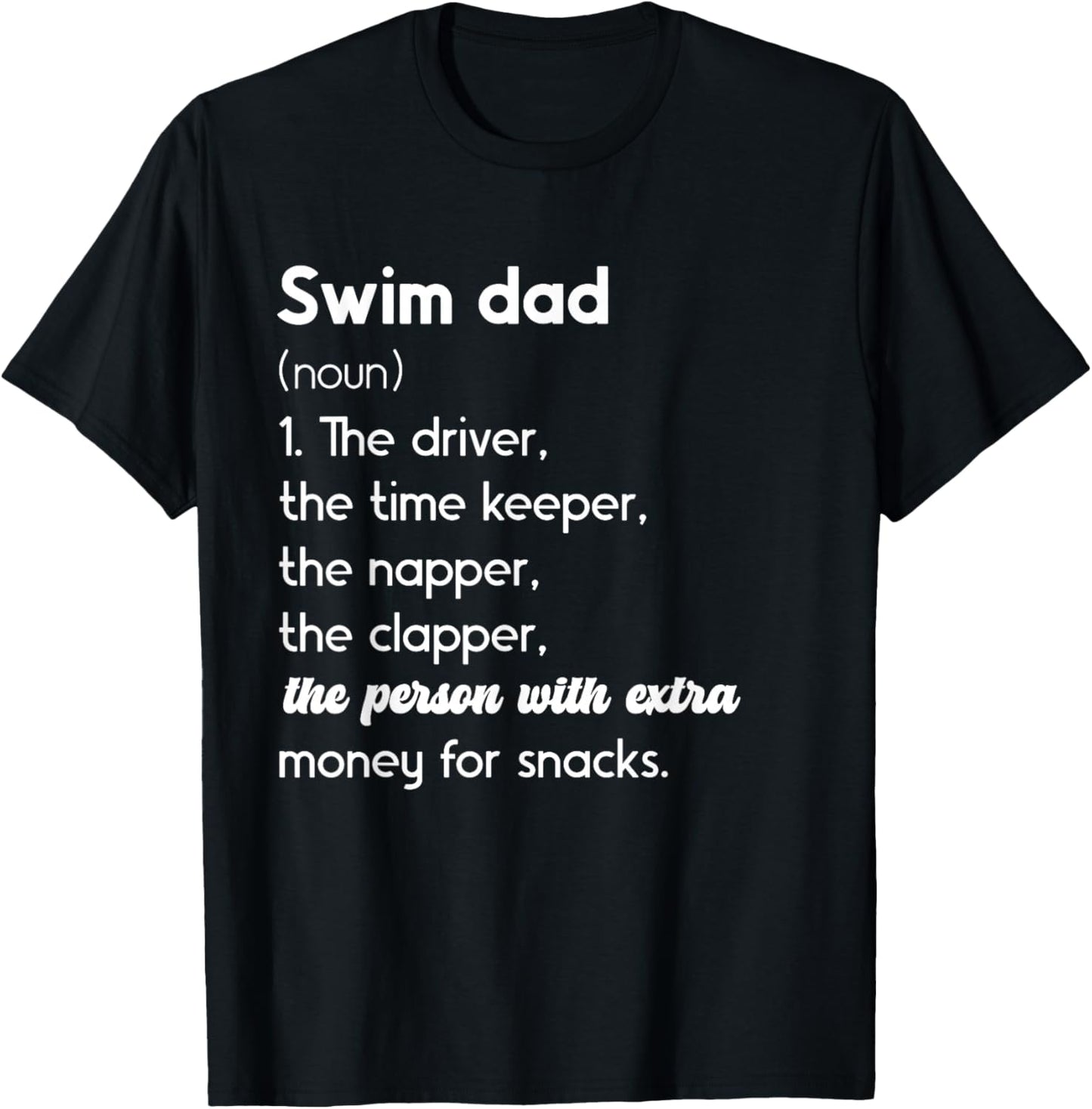 Swim Dad Definition Swimming Father of A Swimmer Dad T-Shirt - T-Shirt | Black