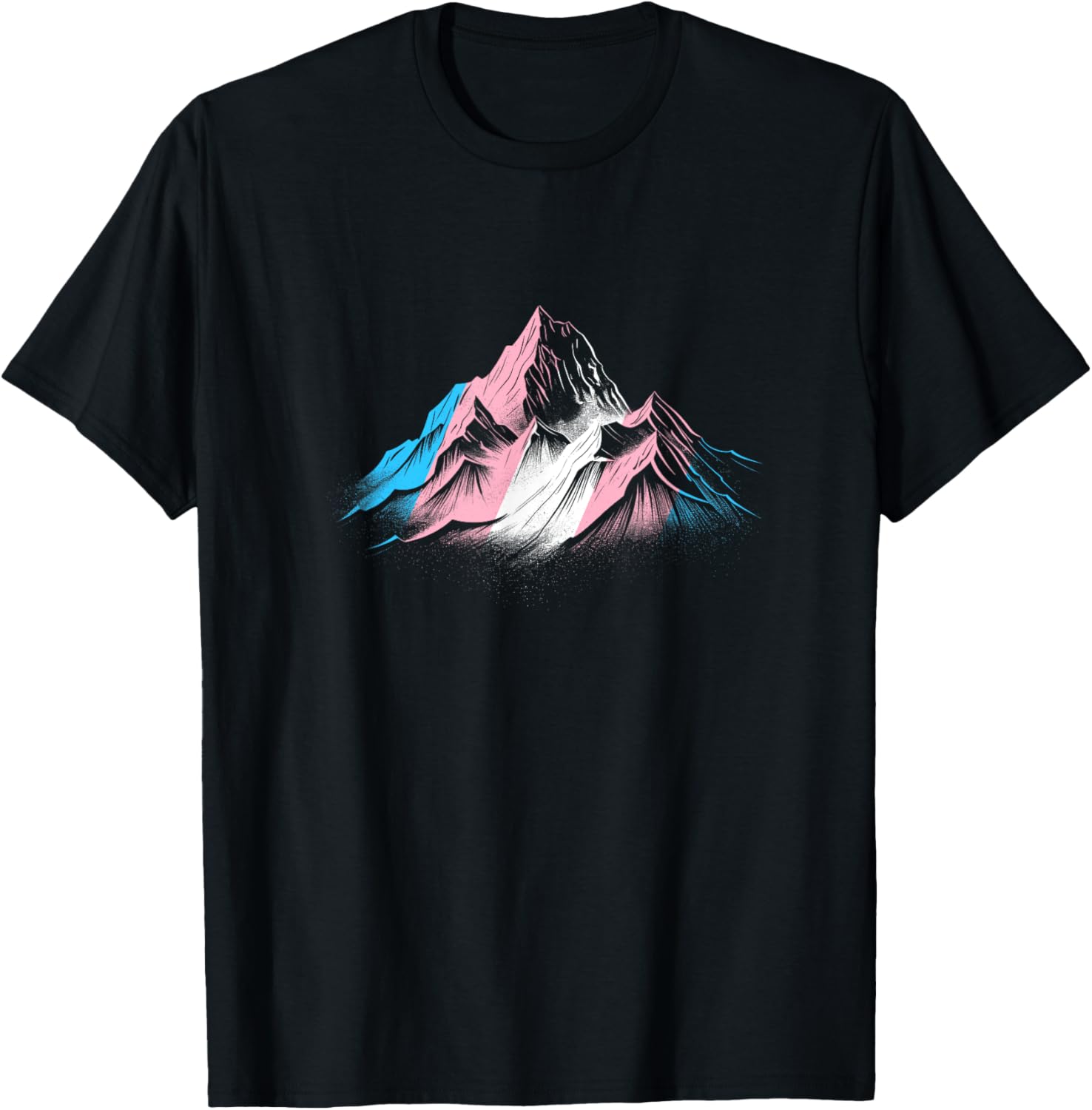 Subtle Transgender Pride Month Mountain Hiking Camping Trans T-Shirt - T-Shirt | Black