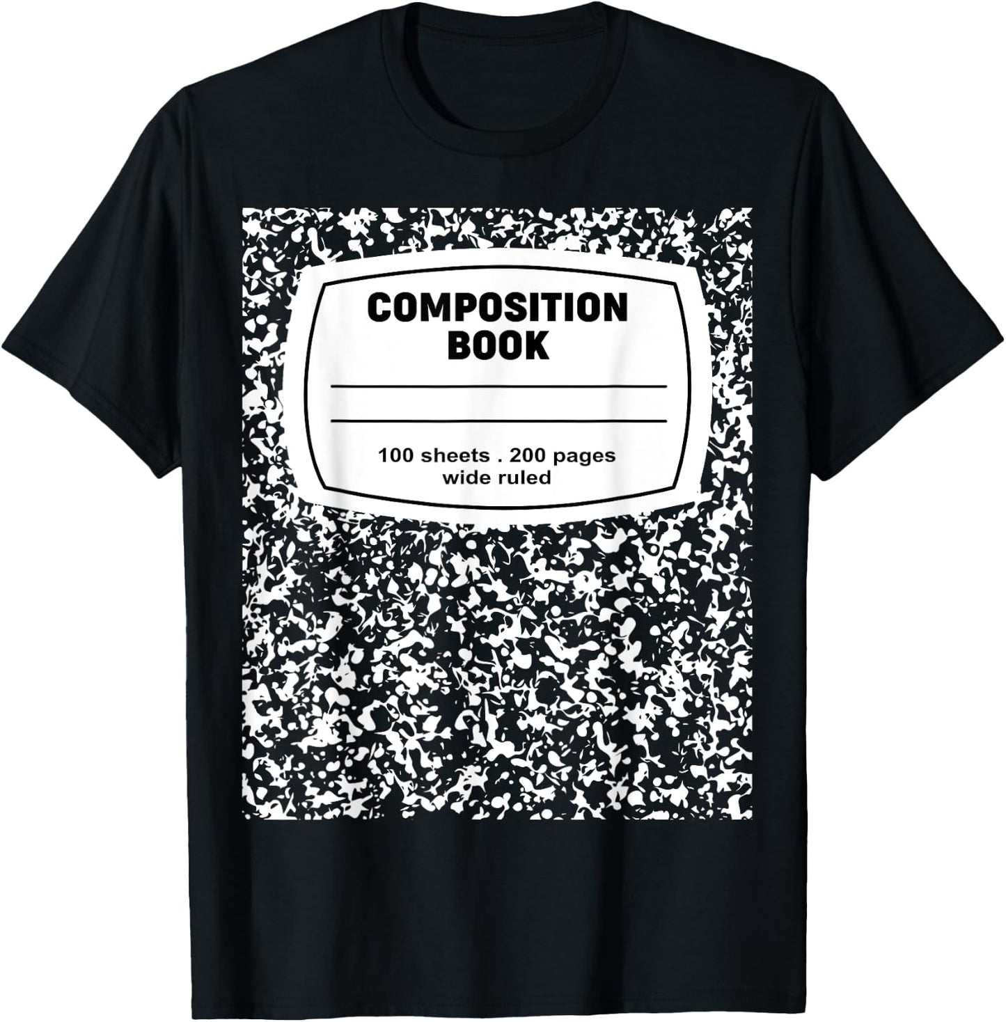 Composition Notebook Halloween Costume Teacher Student T-Shirt - T-Shirt | Black