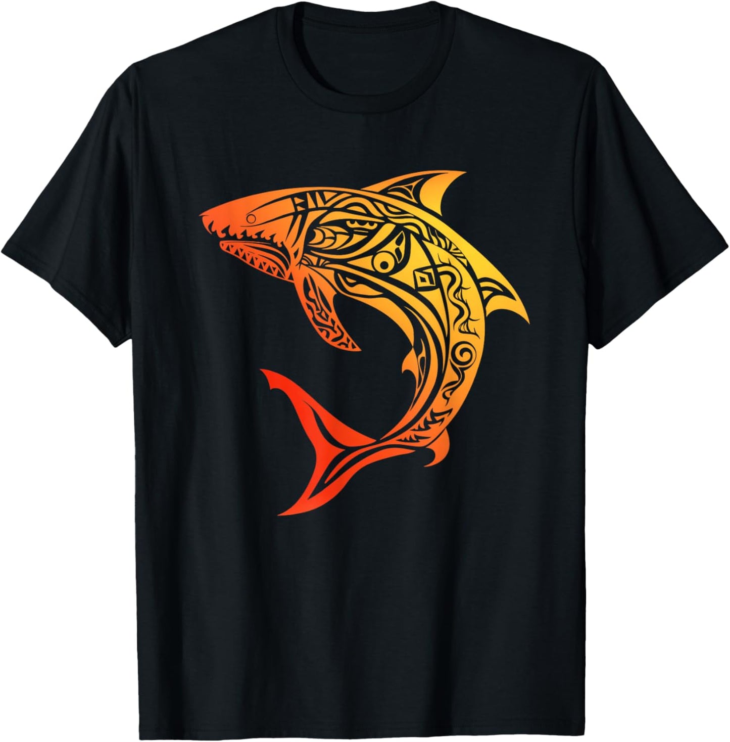 Tribal Shark Shirt - Maori Shirt - Hawaiian Tribal T-Shirt - T-Shirt | Black