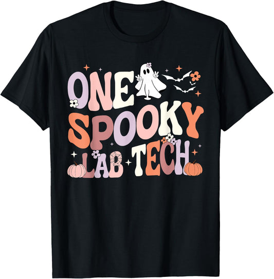 Cute One Spooky Lab Tech Laboratory Technician Halloween T-Shirt - T-Shirt | Black