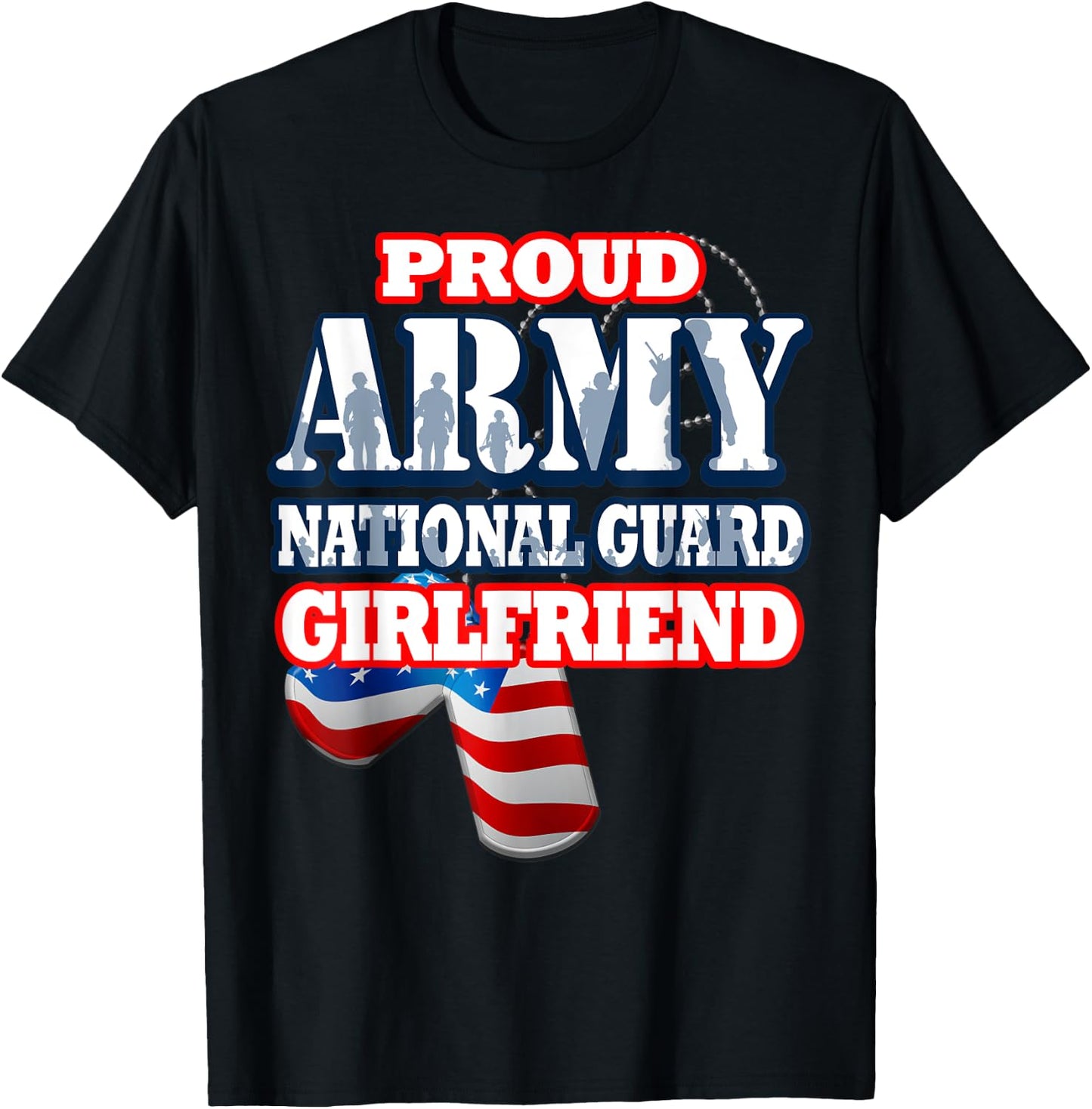 USA Proud Army National Guard Girlfriend Shirt Women T-Shirt - T-Shirt | Black