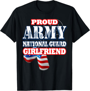 USA Proud Army National Guard Girlfriend Shirt Women T-Shirt - T-Shirt | Black