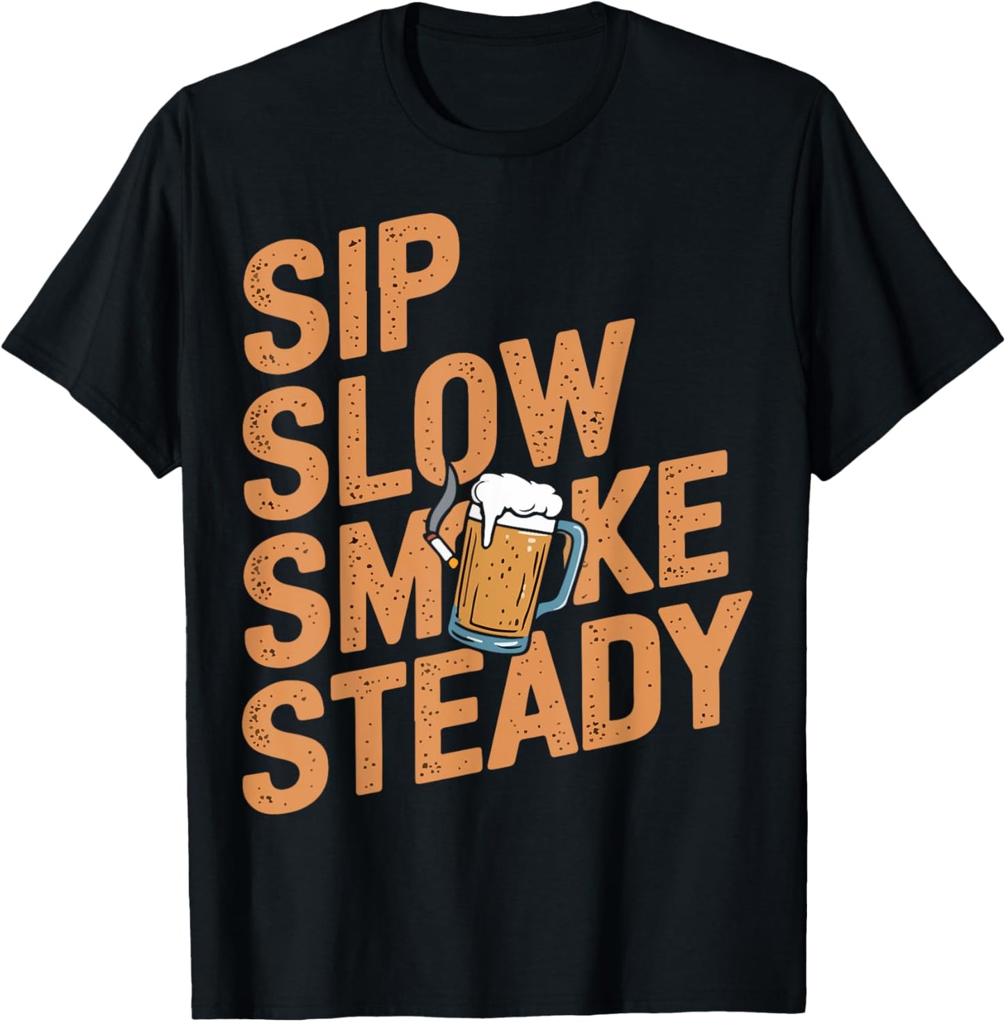 Beer and Cigarette Smoke Steady Funny T-Shirt - T-Shirt | Black