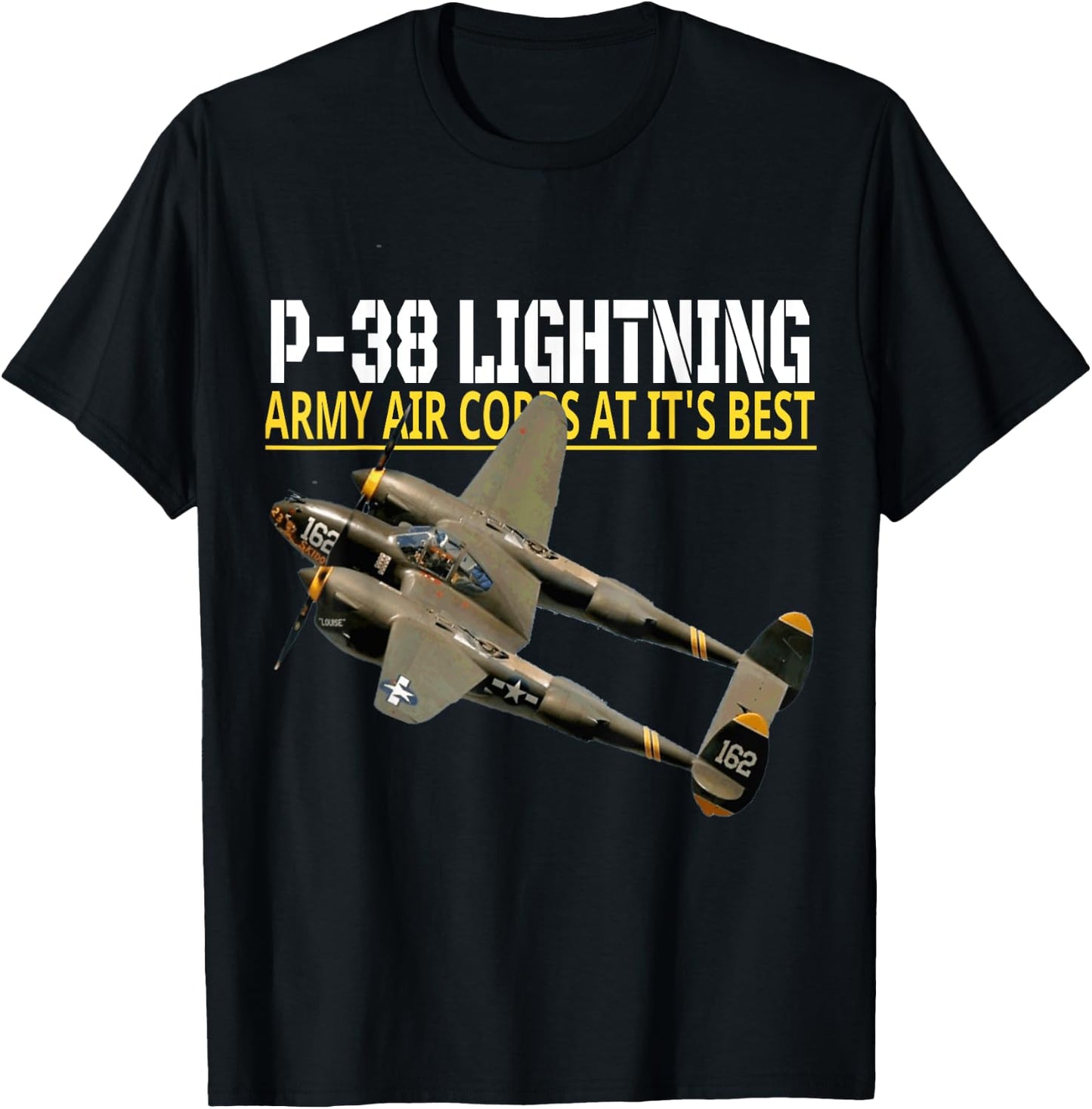 The P-38 Lightning. Army Air Corps aviation at its best. T-Shirt - T-Shirt | Black