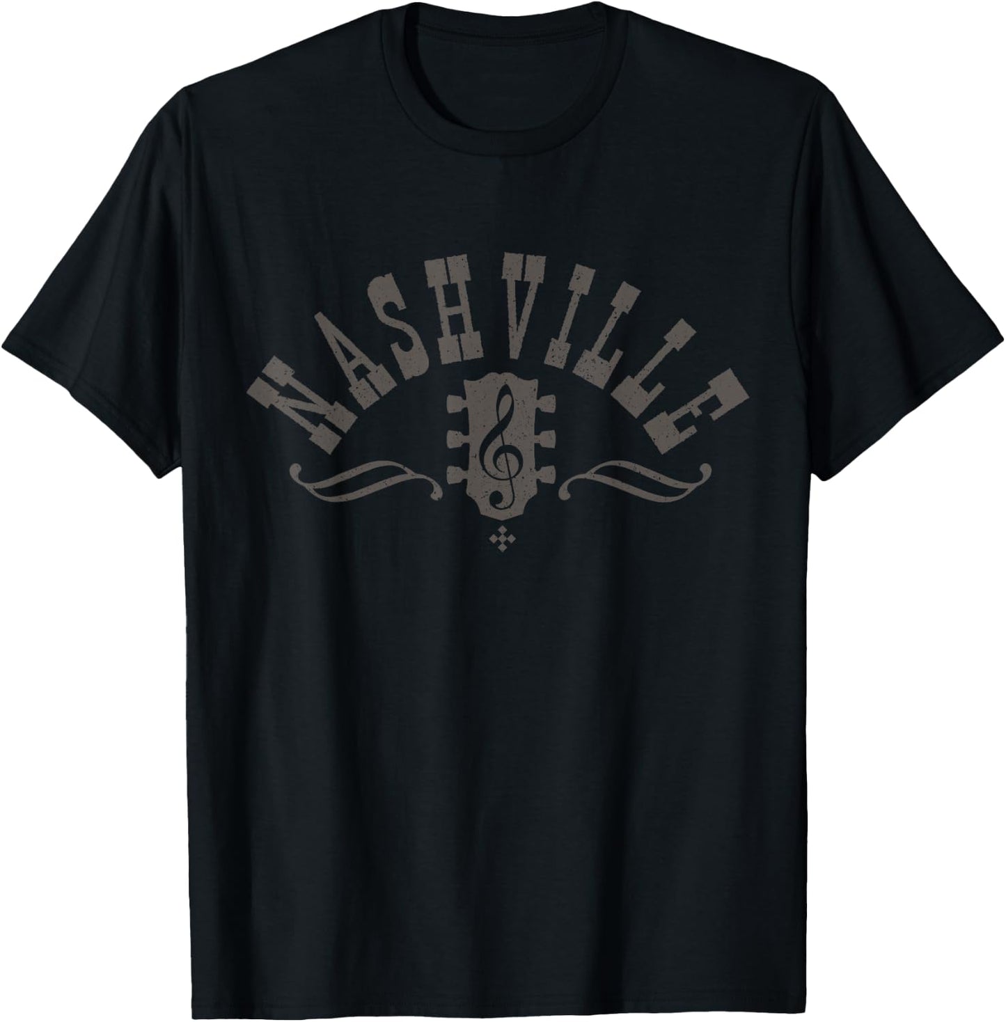 Nashville Tennessee Country Music City Guitar Player T-Shirt - T-Shirt | Black