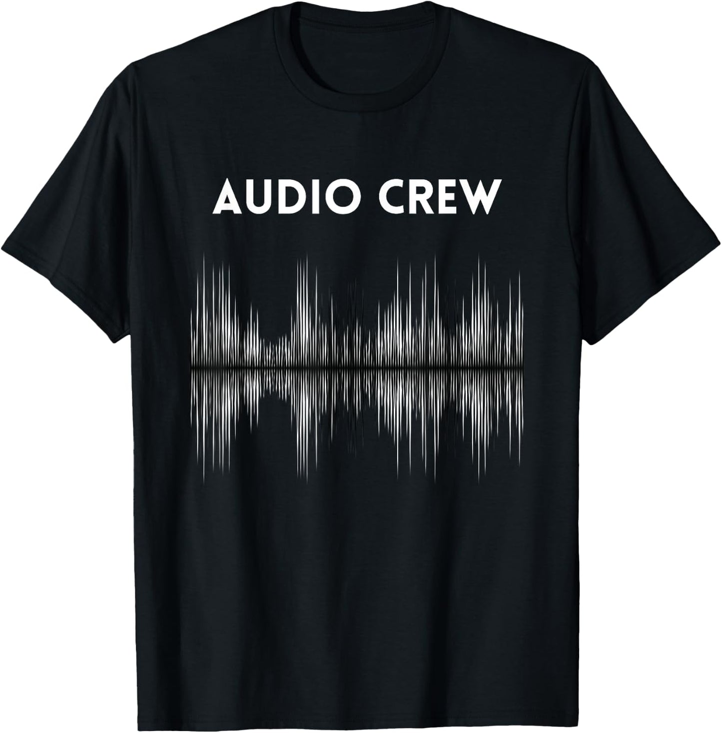 AUDIO CREW Uniform, White & Black Sound Waves, Audio Visual T-Shirt - T-Shirt | Black