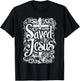 Bible Verse | Saved By Jesus Christ | Tattoo Style T-Shirt - T-Shirt | Black