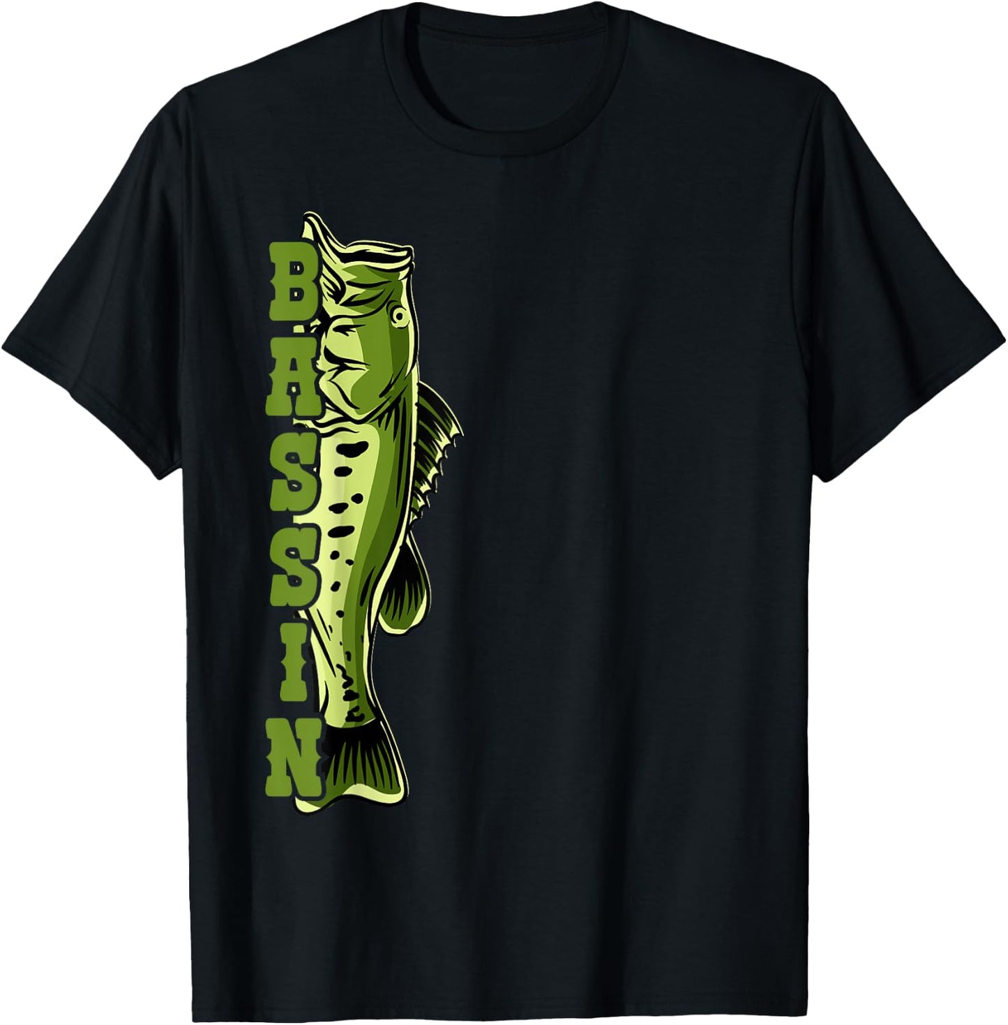 Largemouth Bass Bassin for Fishermen T-Shirt - T-Shirt | Black