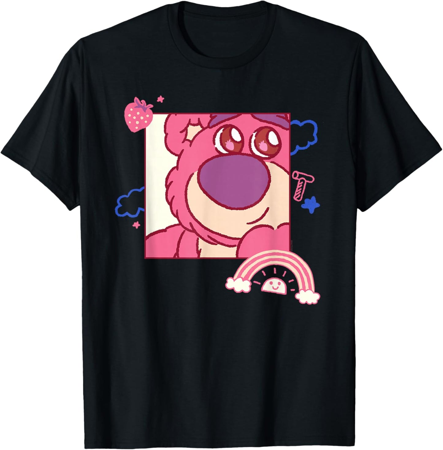 Disney and Pixar's Toy Story Lotso Bear Fluffy Rainbows Cute T-Shirt - T-Shirt | Black