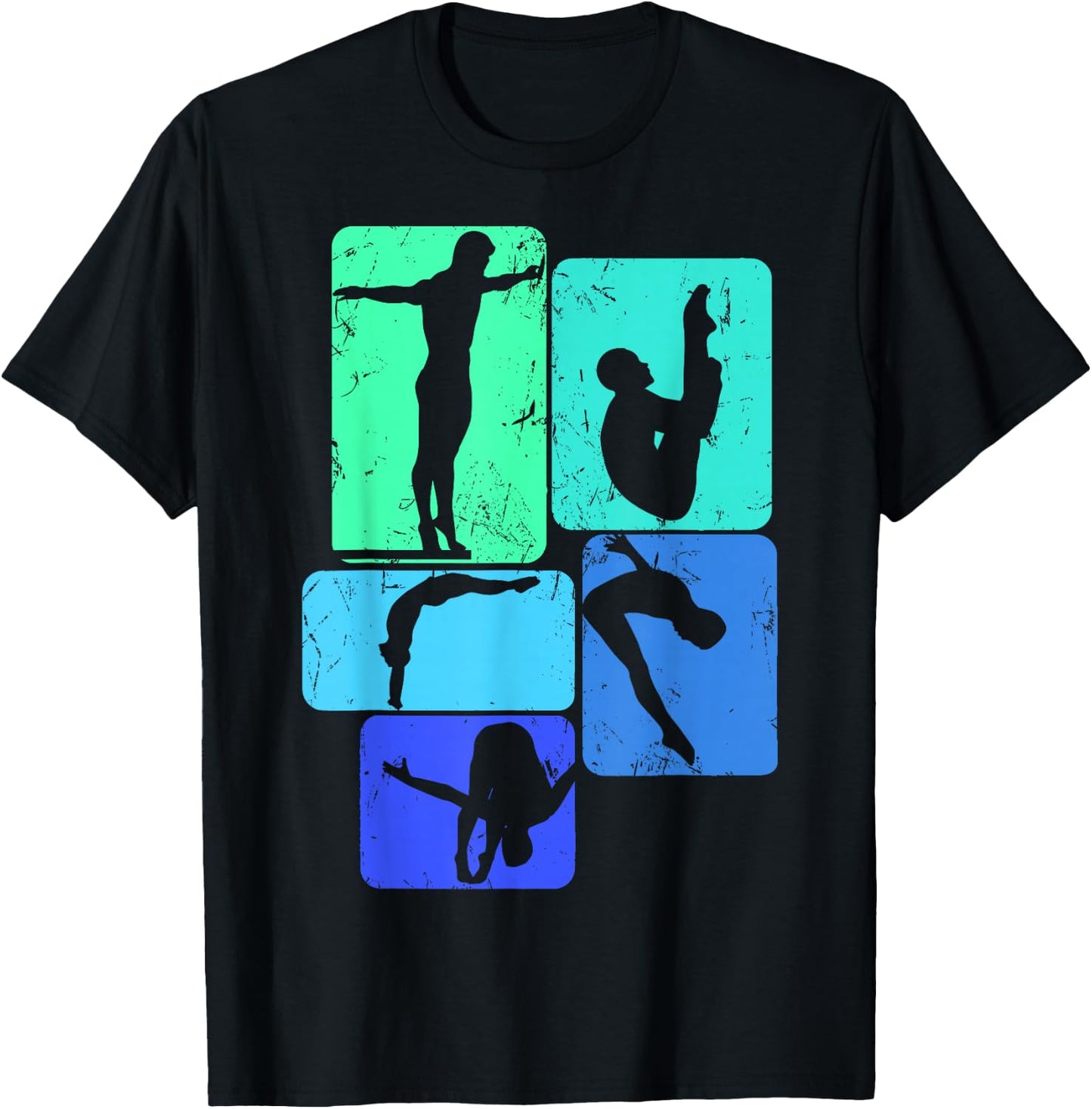 Cool Springboard Diving Gift Ideas -Adults, -Kids Black Short Sleeve Small Classic Fit Modern Platform Diving T-Shirt - T-Shirt | Black