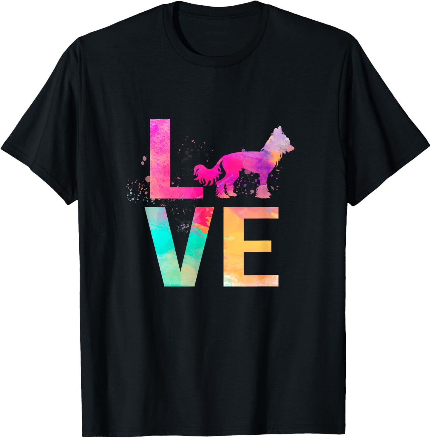 Colorful Chinese Crested Dog Mom Gifts Chinese Crested T-Shirt - T-Shirt | Black