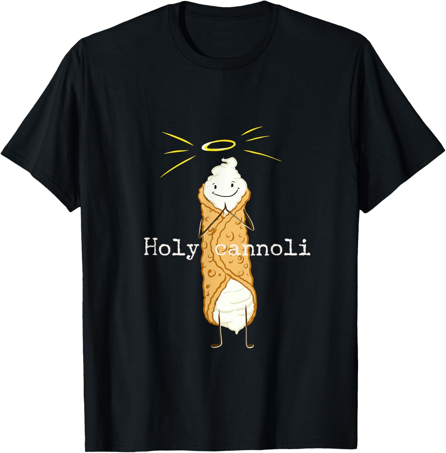 Holy Cannoli Funny Quote Italian American Gift Sicily Lover T-Shirt - T-Shirt | Black