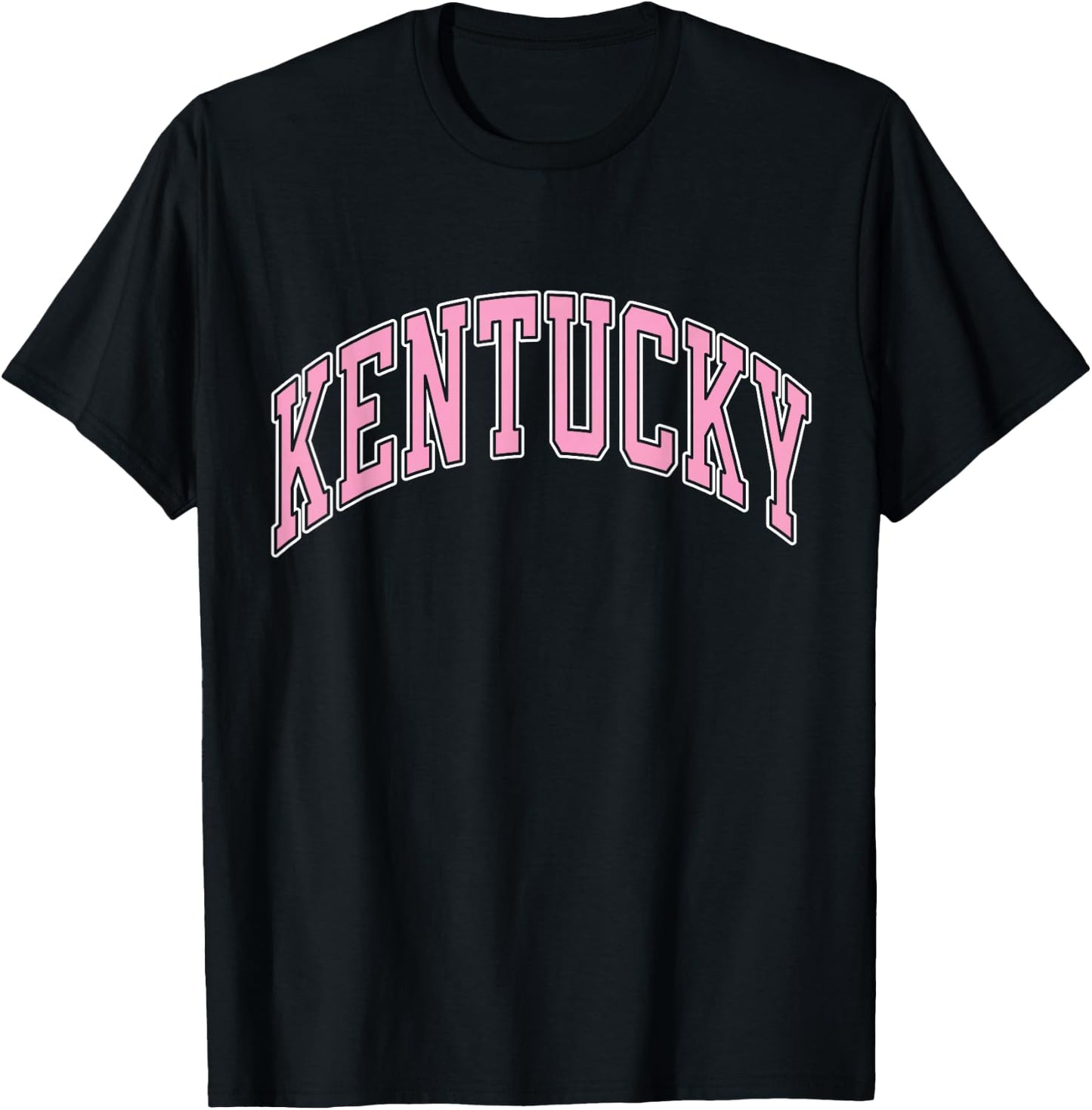 Kentucky Varsity Style Pink Text T-Shirt - T-Shirt | Black