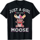 Moose Animal Lover Women Just A Girl Who Loves Moose T-Shirt - T-Shirt | Black