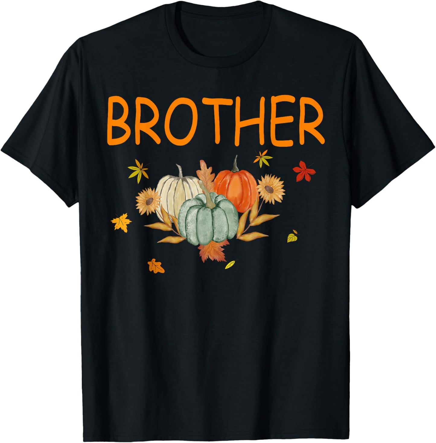 Brother Birthday Pumpkin 1st Birthday Matching Family Party T-Shirt - T-Shirt | Black