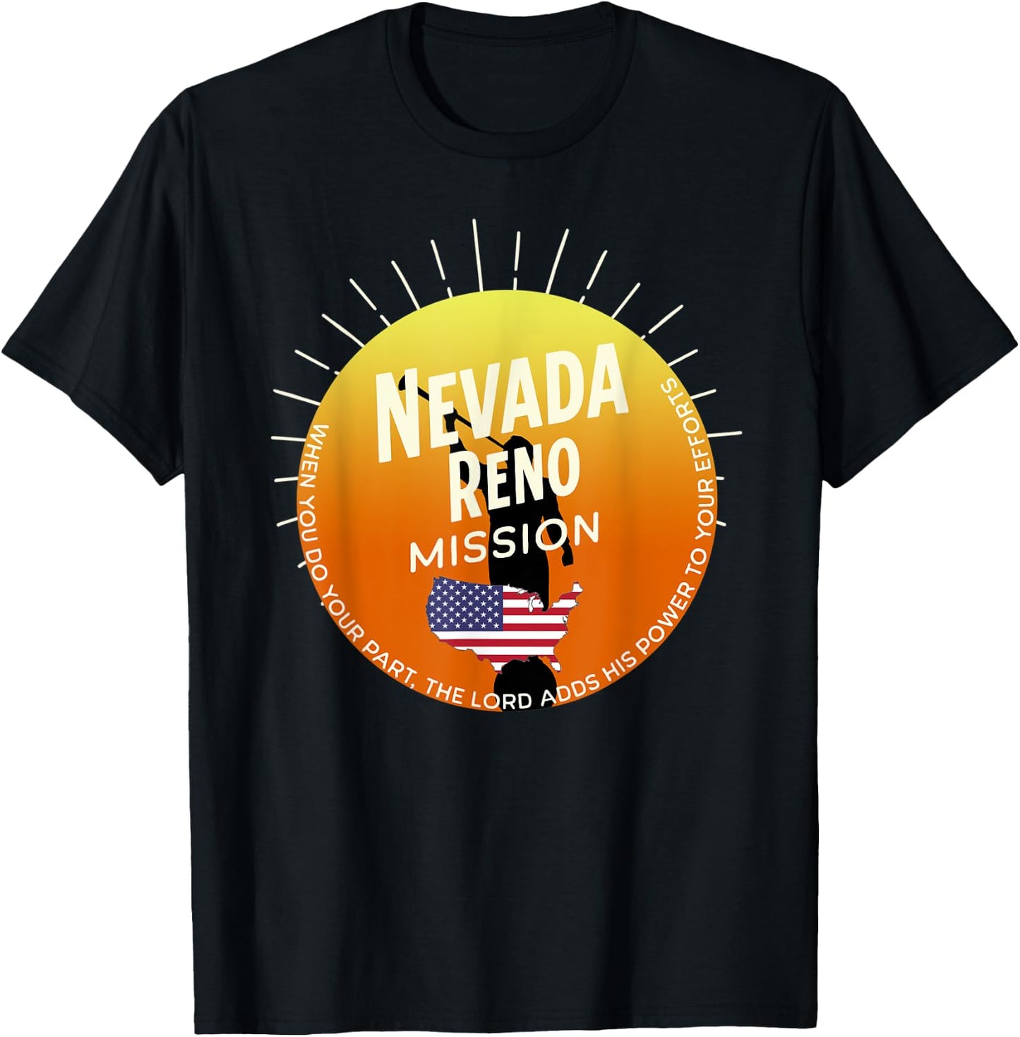 Nevada Reno Mormon LDS Mission Missionary Gift T-Shirt - T-Shirt | Black