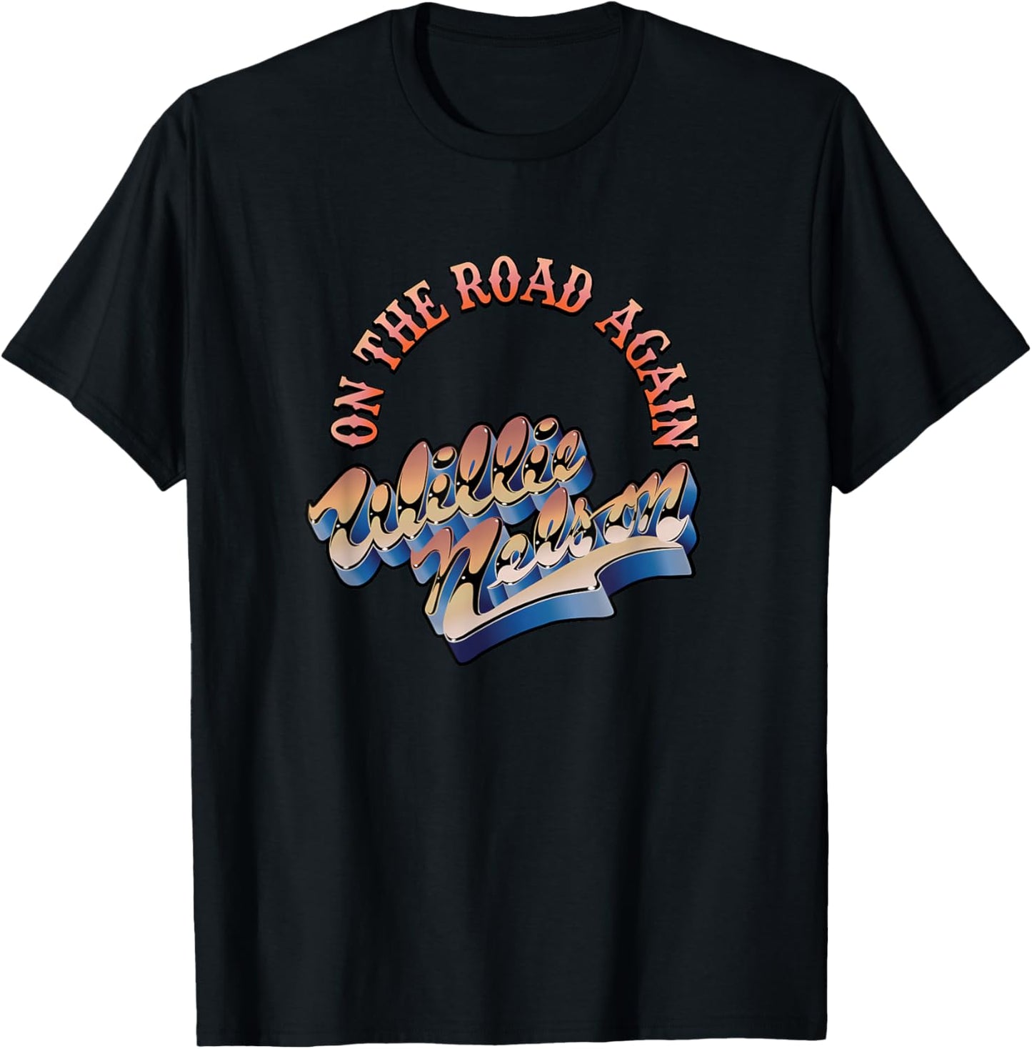 Official Willie Nelson On The Road Again T-Shirt - T-Shirt | Black