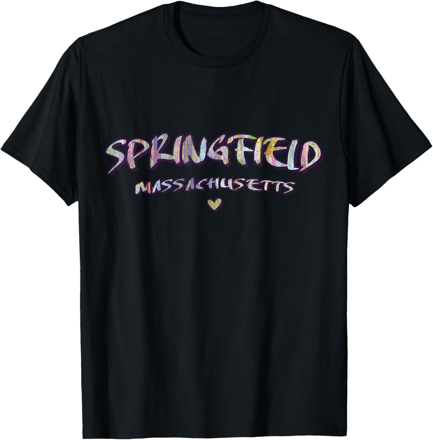 Springfield Massachusetts - Springfield MA Watercolor Logo T-Shirt - T-Shirt | Black