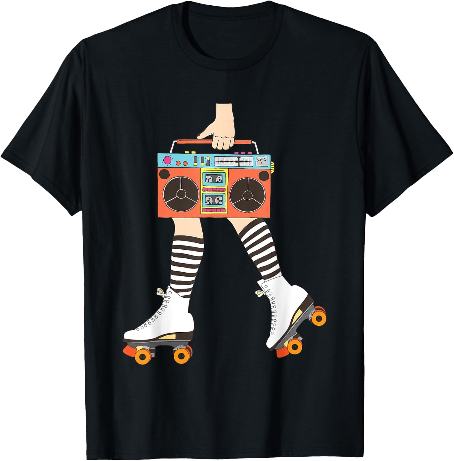 Roller Skating Retro Vintage Roller Derby Roller Skater T-Shirt - T-Shirt | Black