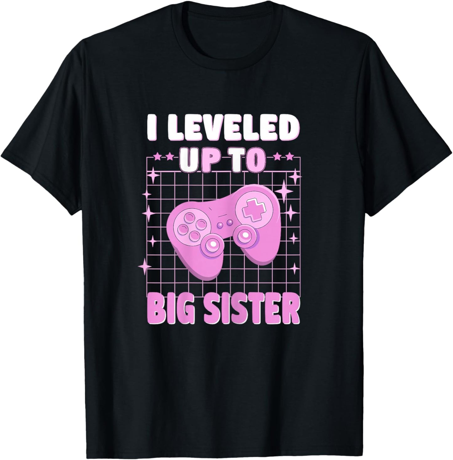Cute I leveled up to Big Sister gamer Est 2025 T-Shirt - T-Shirt | Black