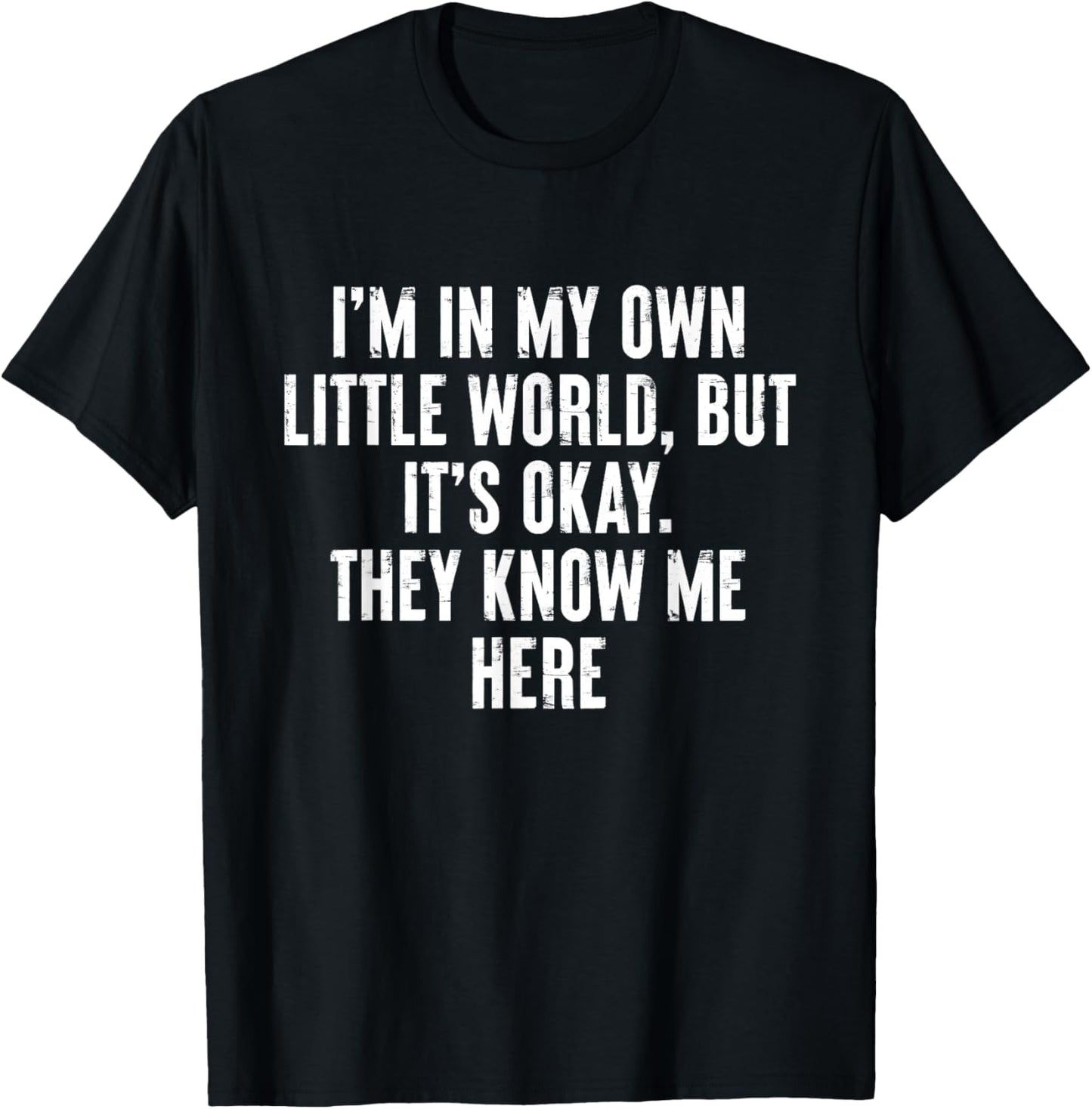 I'm In My Own Little World But It's Okay They Know Me Here T-Shirt - T-Shirt | Black