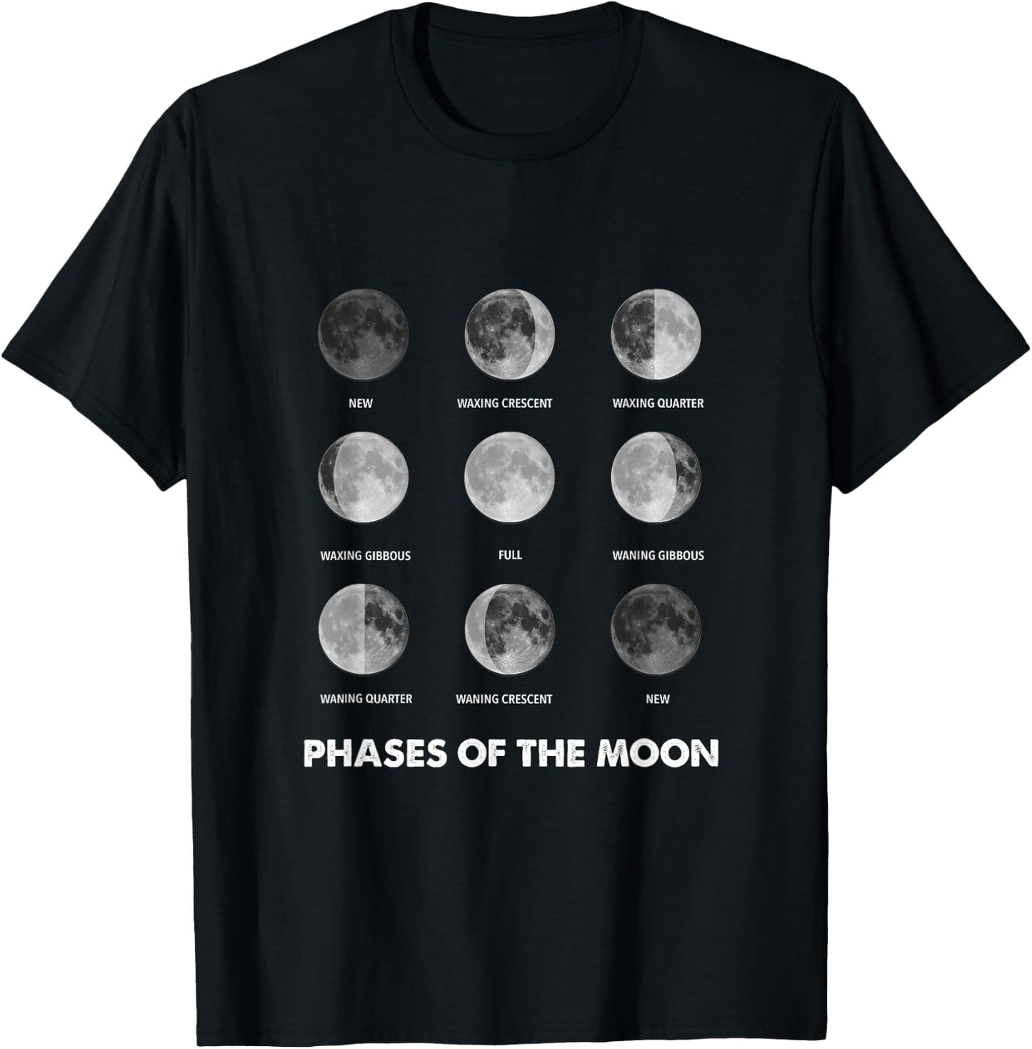 Moon Phases - Moon Cycle - Lunar Cycle - Lunar Eclipse T-Shirt - T-Shirt | Black