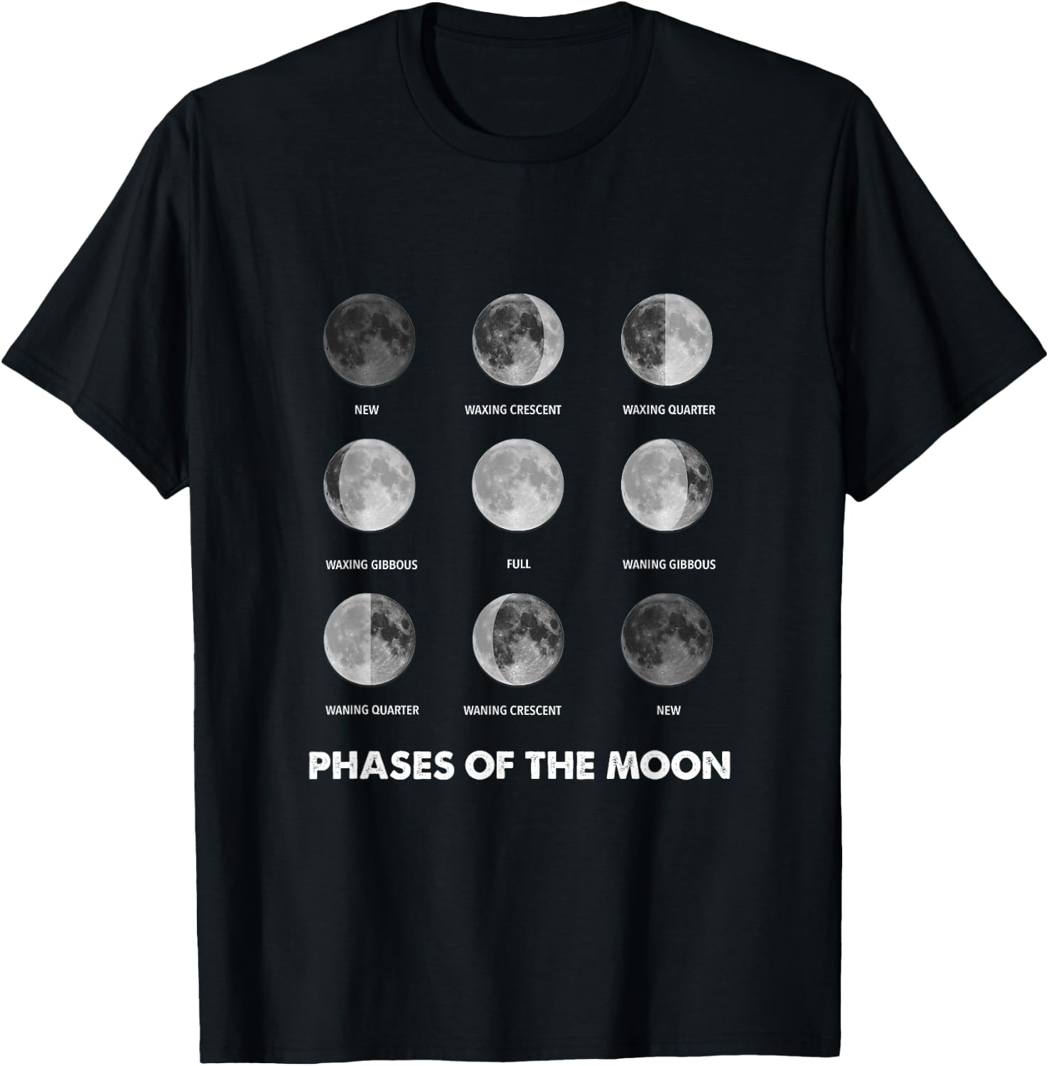 Moon Phases - Moon Cycle - Lunar Cycle - Lunar Eclipse T-Shirt - T-Shirt | Black