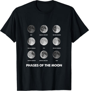 Moon Phases - Moon Cycle - Lunar Cycle - Lunar Eclipse T-Shirt - T-Shirt | Black