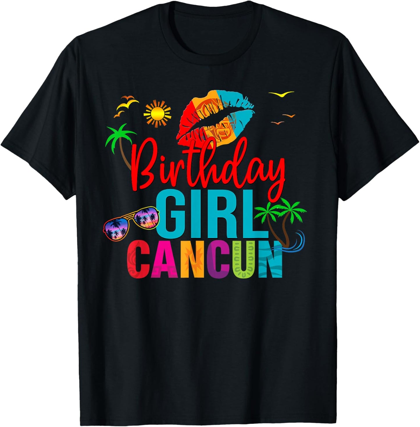 Cancun Mexico Birthday Girl Vacation Group Matching T-Shirt - T-Shirt | Black