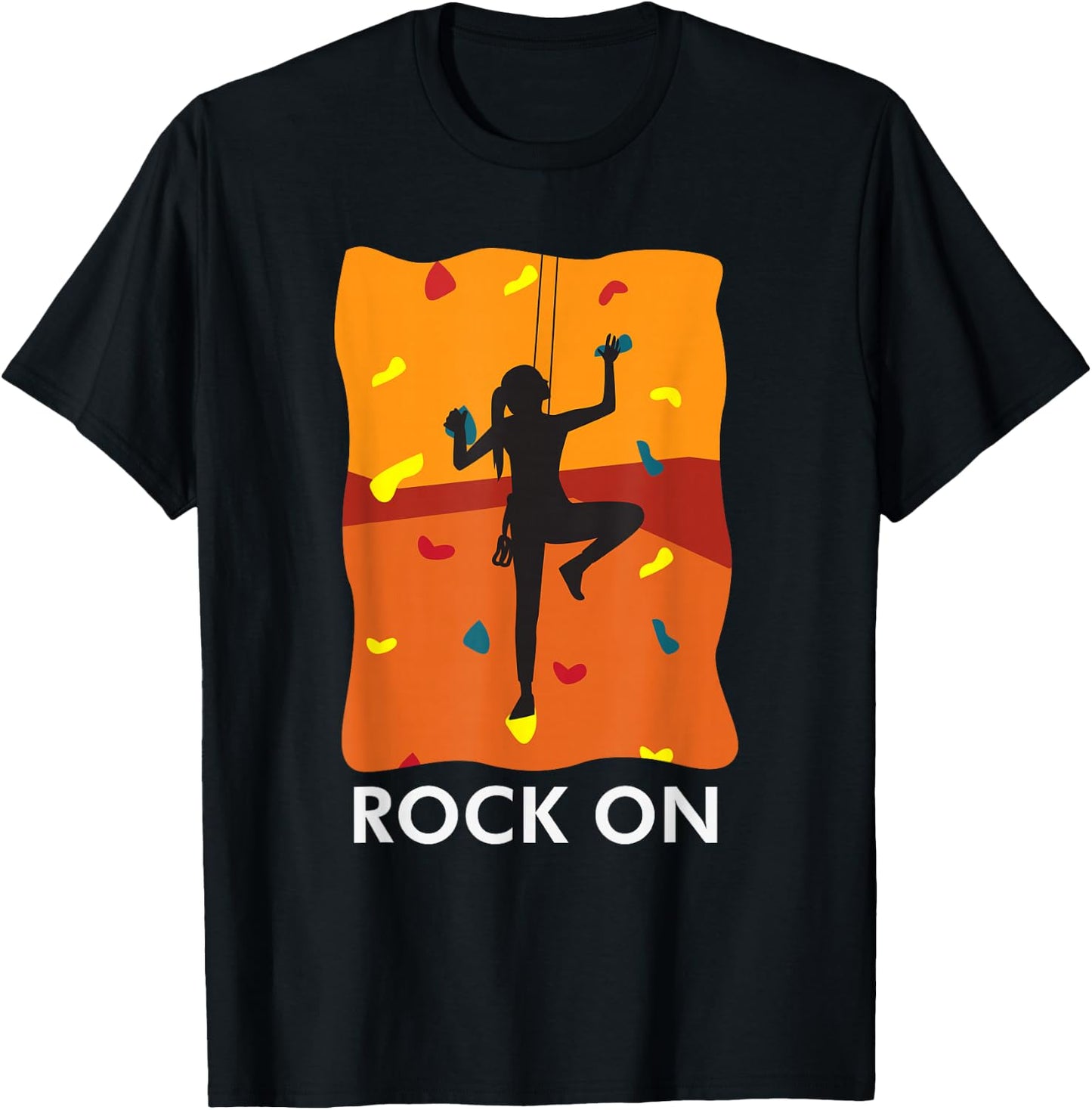 Rock On Girl Wall Climbing Secure Bouldering Proud T-Shirt - T-Shirt | Black