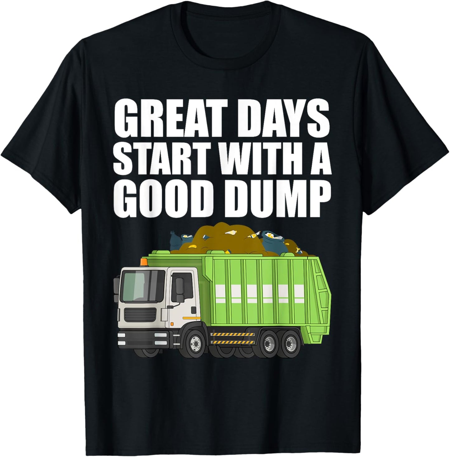 Garbage Truck Art For Toddler Boys Garbage Man Garbage Truck T-Shirt - T-Shirt | Black