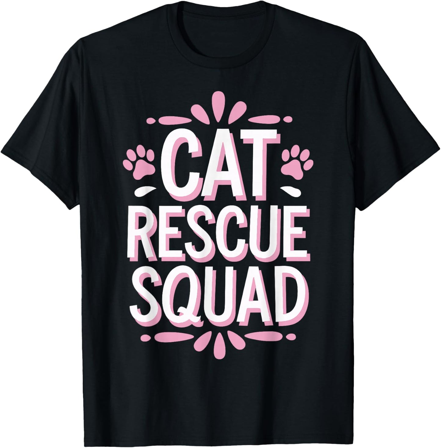 Cat Rescue Squad Animal Shelter T-Shirt - T-Shirt | Black