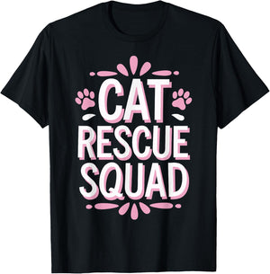 Cat Rescue Squad Animal Shelter T-Shirt - T-Shirt | Black