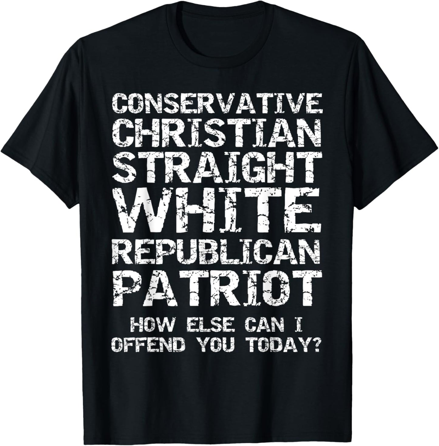 Conservative Christian Straight White Republican Patriot T-Shirt - T-Shirt | Black