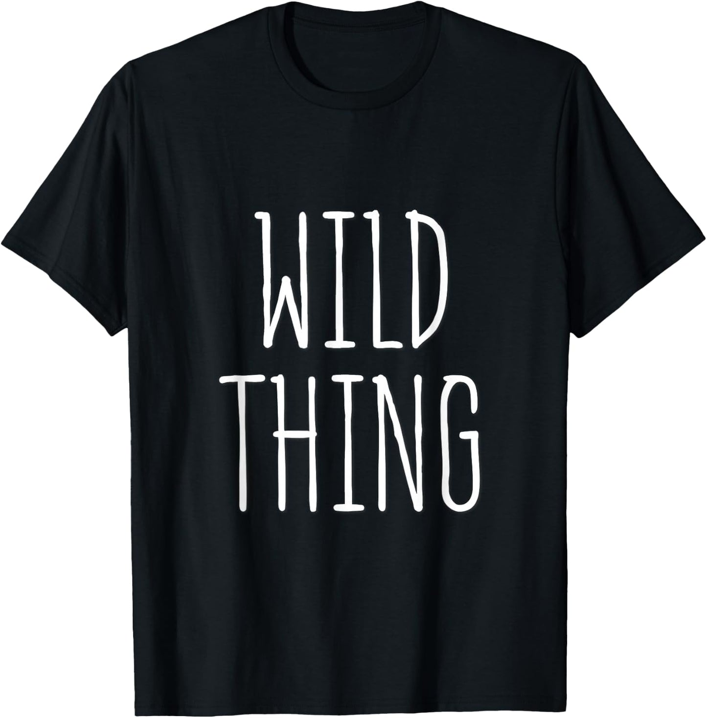 Wild Thing Retro Minimalist Typography Design T-Shirt - T-Shirt | Black