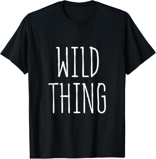 Wild Thing Retro Minimalist Typography Design T-Shirt - T-Shirt | Black