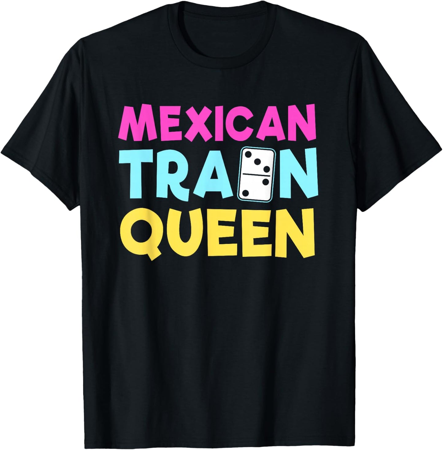 Mexican Train Dominoes Queen T-Shirt - T-Shirt | Black