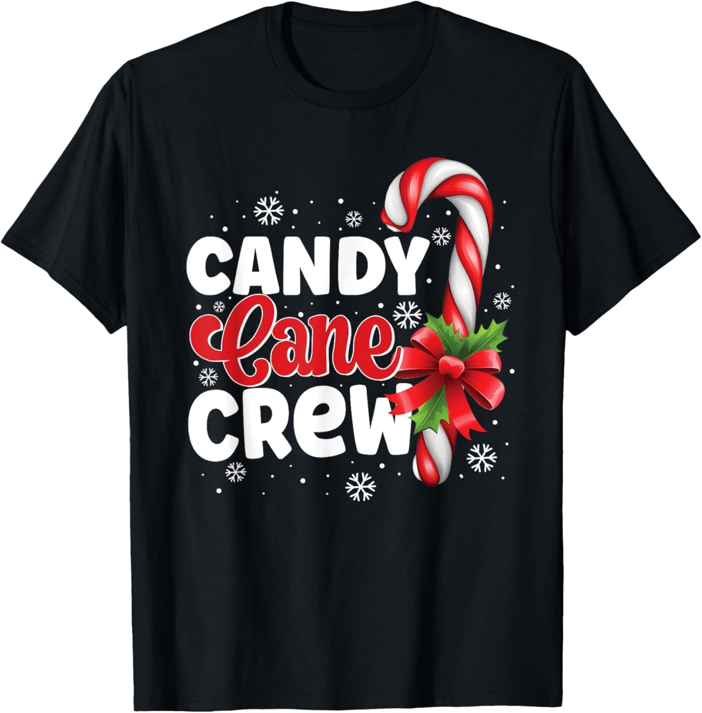Candy Cane Crew Christmas Candy Love Pajamas T-Shirt - T-Shirt | Black