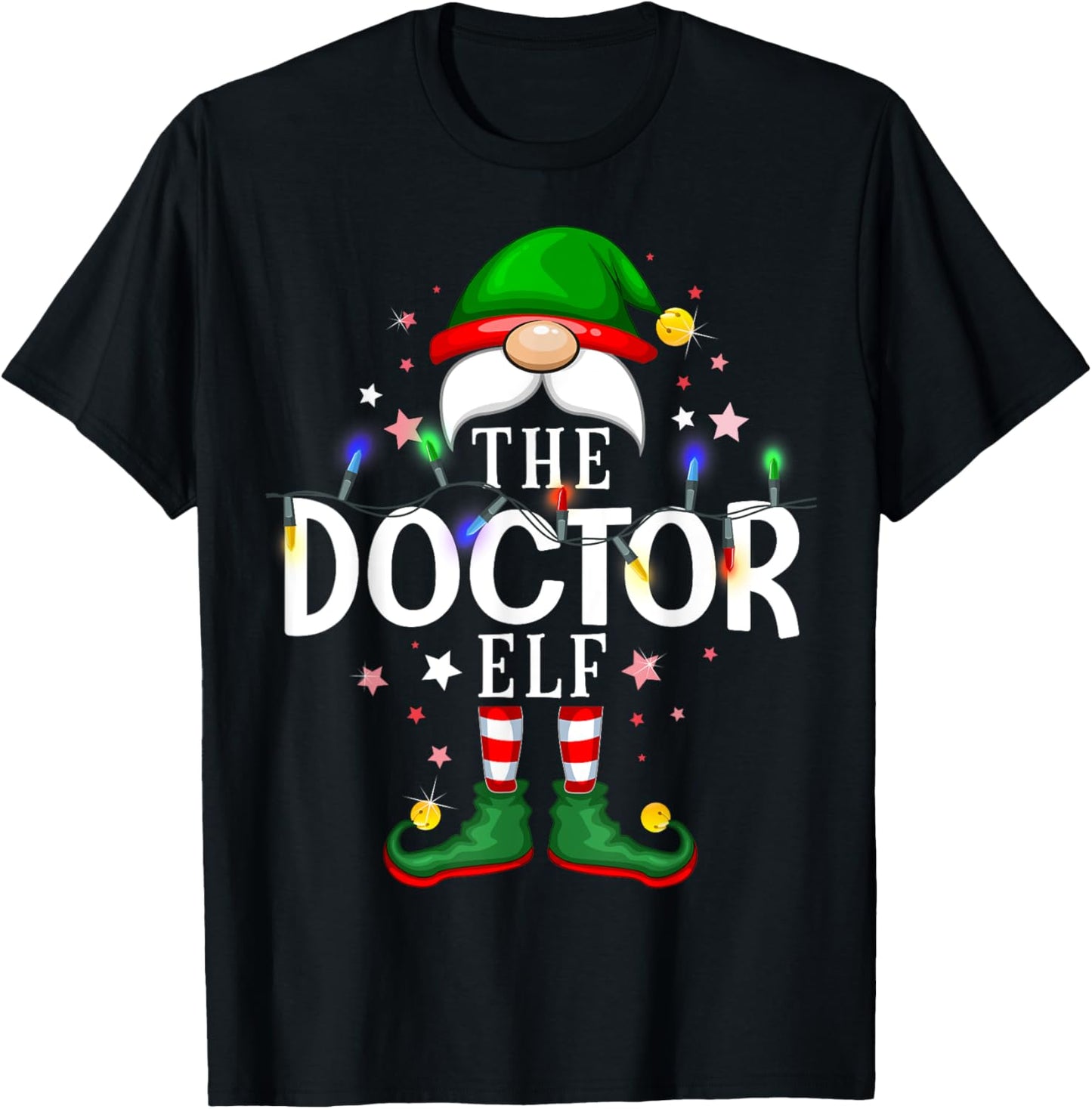 The Doctor Elf Christmas Family Pajama Party T-Shirt - T-Shirt | Black