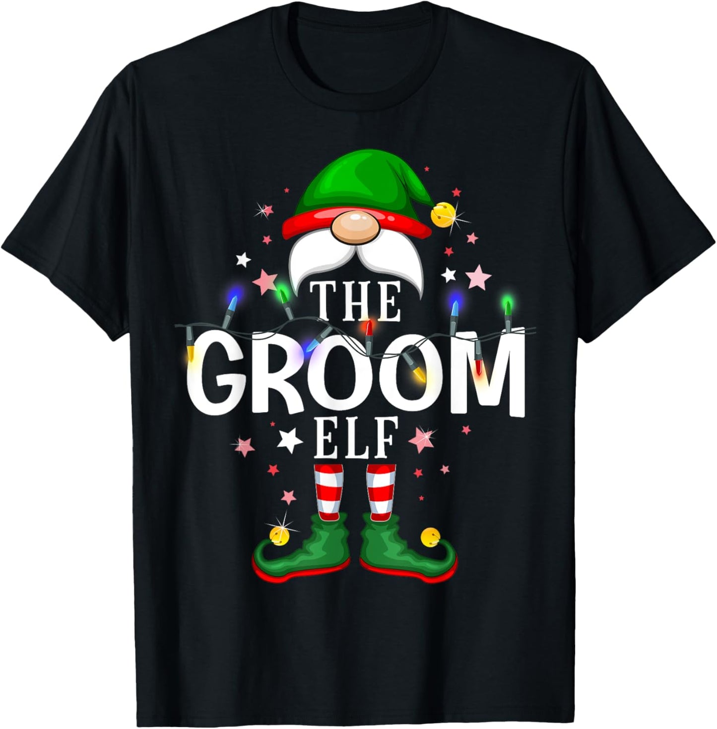 The Groom Elf Christmas Family Pajama Party T-Shirt - T-Shirt | Black