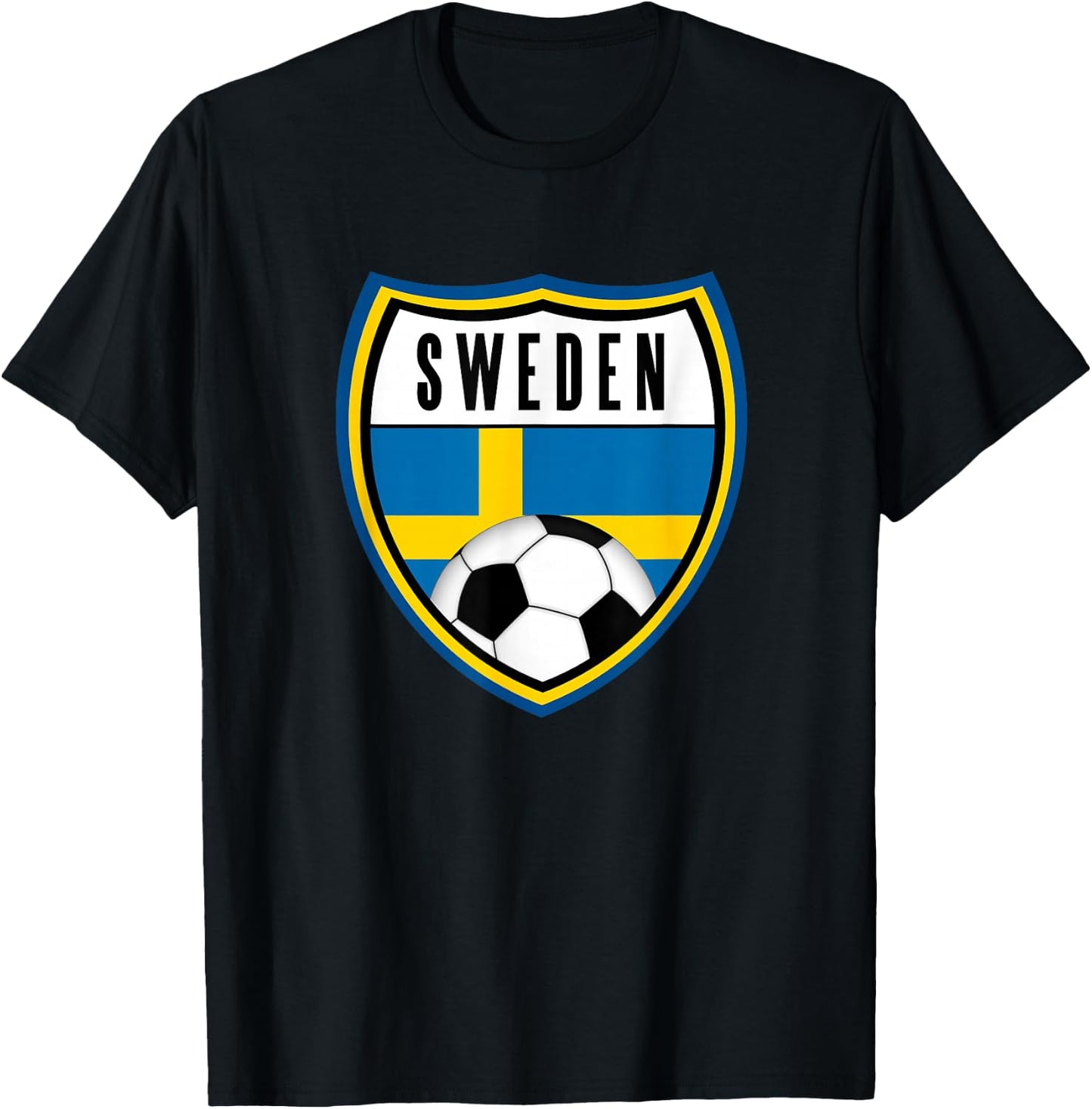 Sweden Soccer Jersey Swedish Flag T-Shirt - T-Shirt | Black