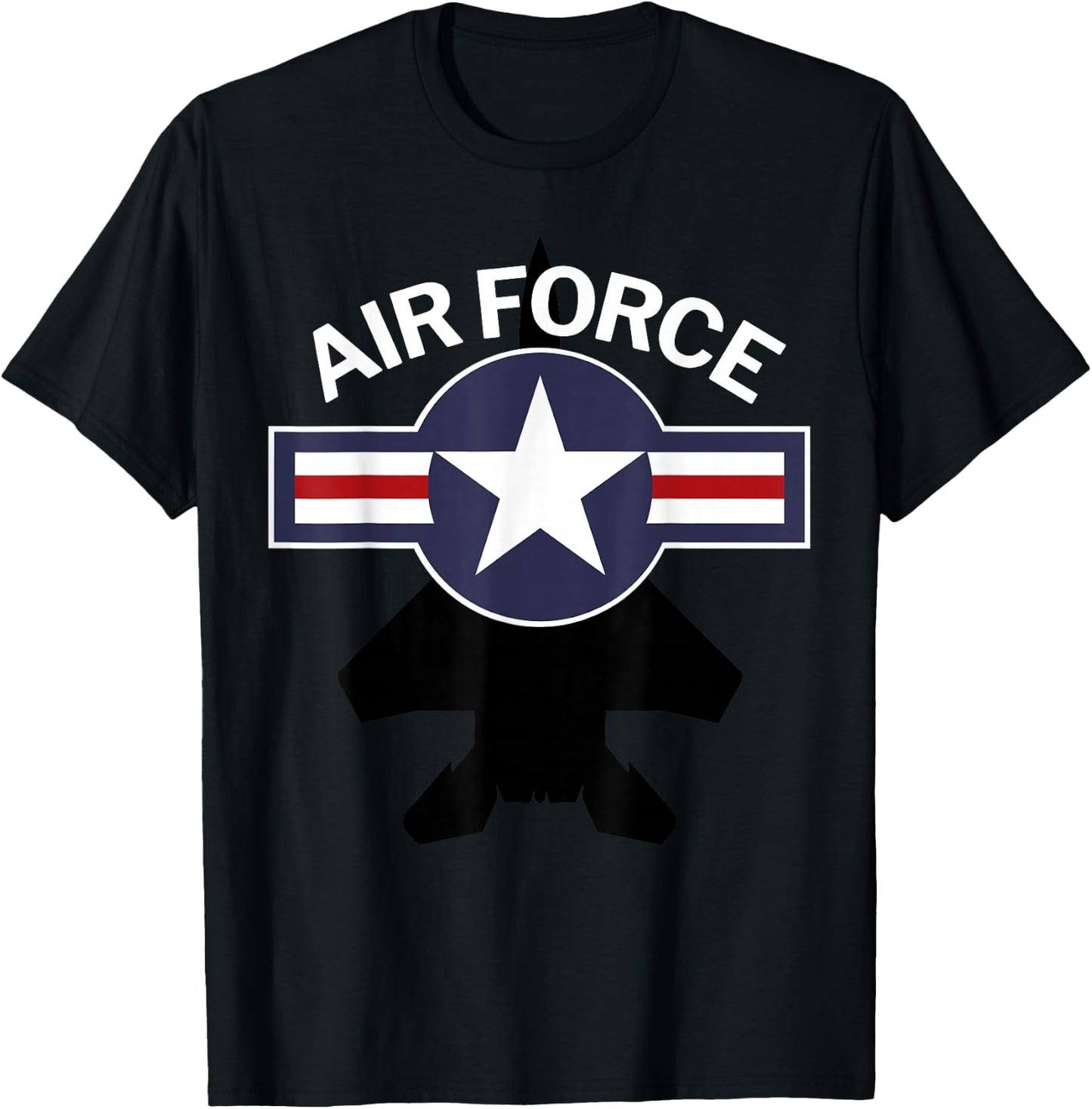 Air Force with F15 Jet and Vintage Roundel Small T-Shirt - T-Shirt | Black