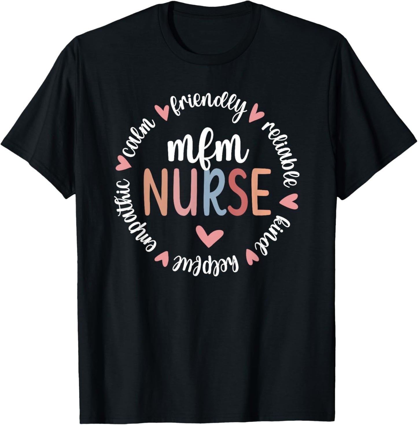 MFM Nurse Appreciation Circle Maternal Fetal Medicine Nurse T-Shirt - T-Shirt | Black