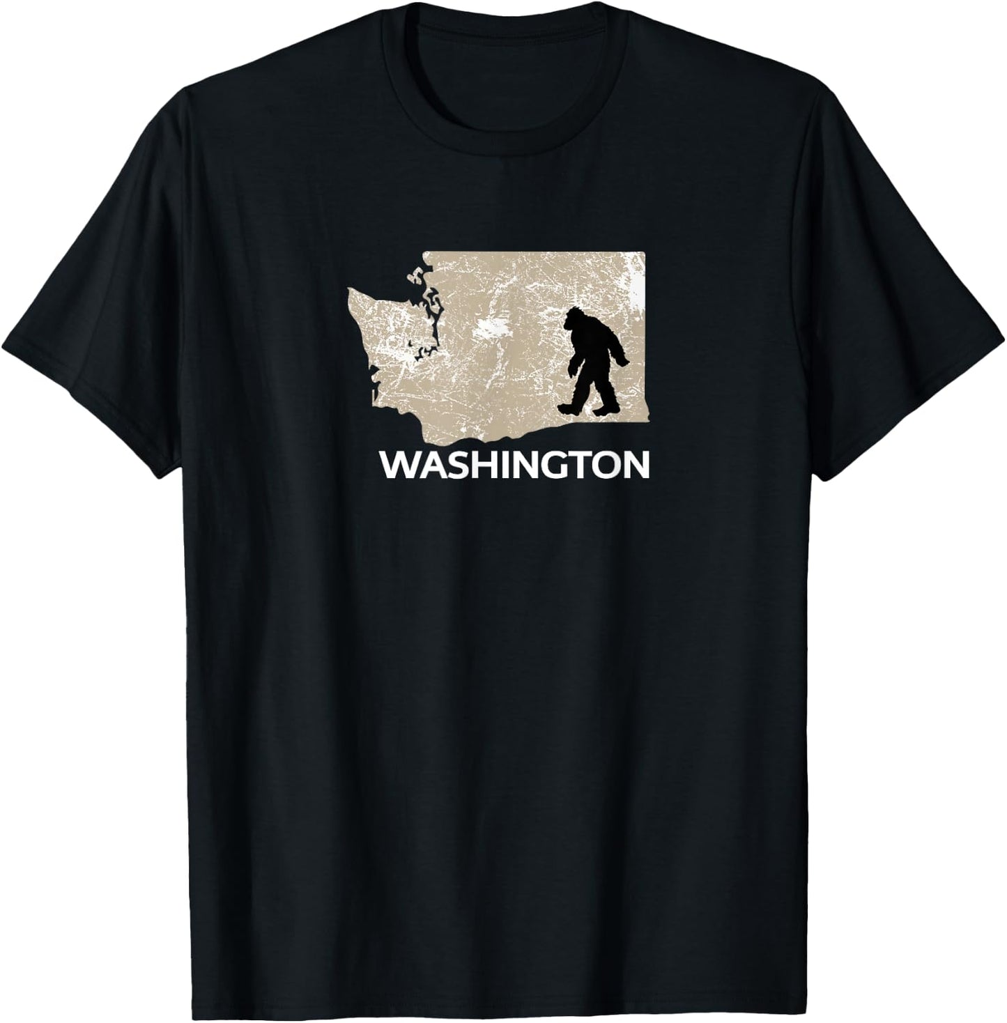 Funny Bigfoot I Believe Loves Washington WA Sasquatch T-Shirt - T-Shirt | Black