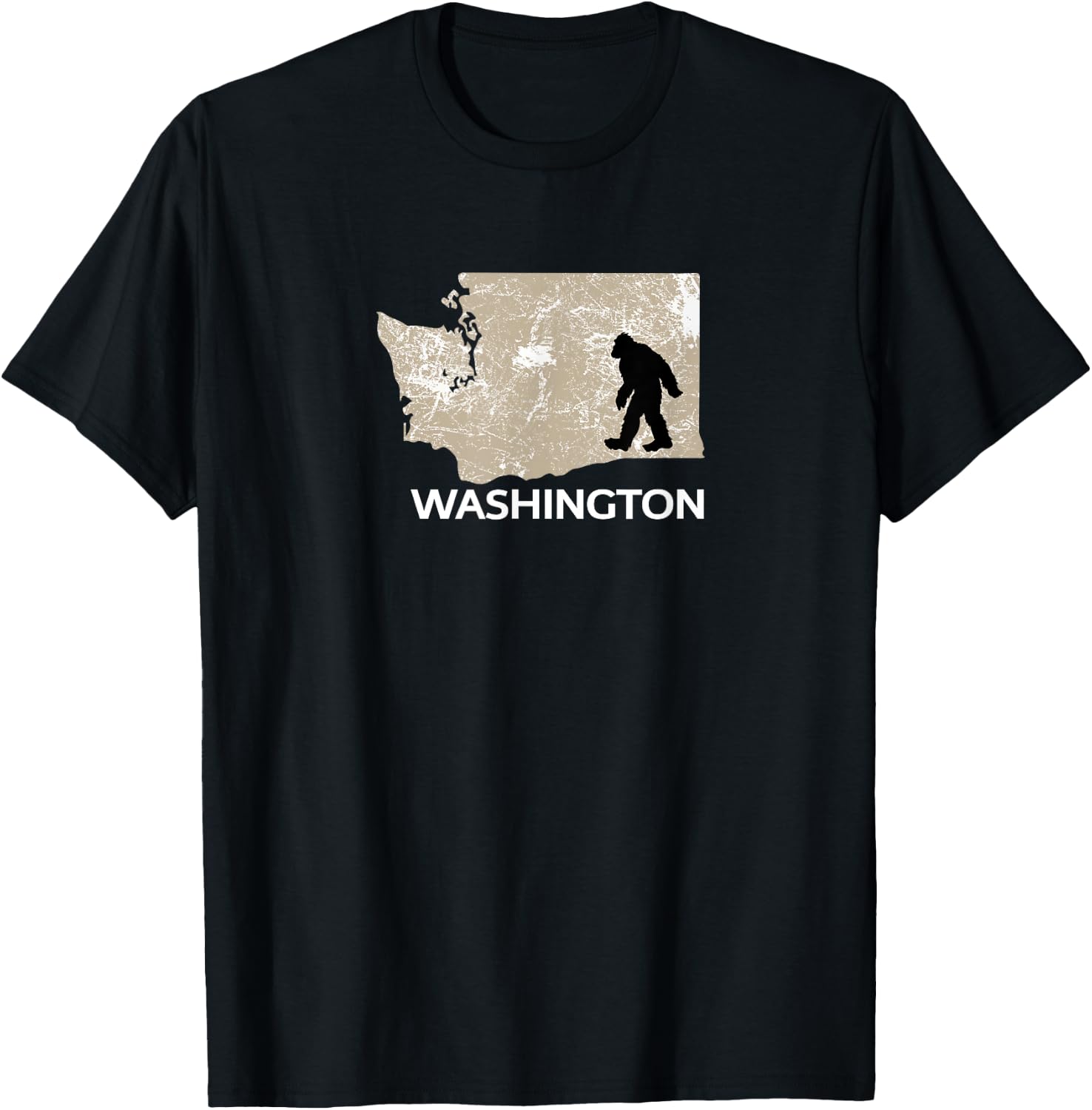 Funny Bigfoot I Believe Loves Washington WA Sasquatch T-Shirt - T-Shirt | Black