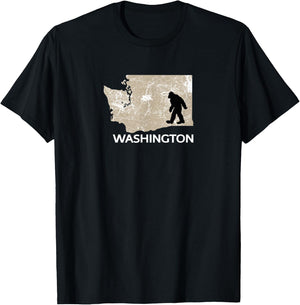 Funny Bigfoot I Believe Loves Washington WA Sasquatch T-Shirt - T-Shirt | Black