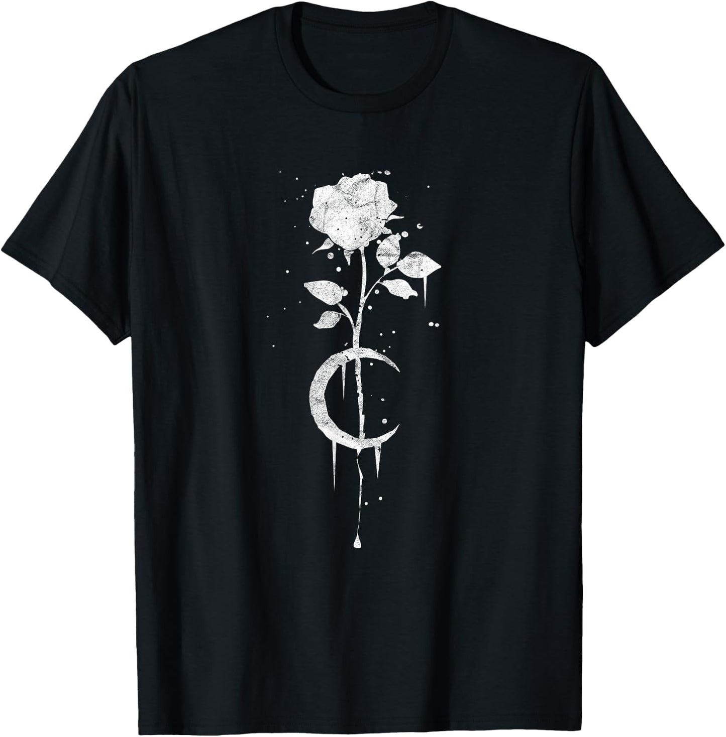 Occult Moon Rose Witchcraft - The Witch Vintage Gothic Short Sleeve T-Shirt - T-Shirt | Black