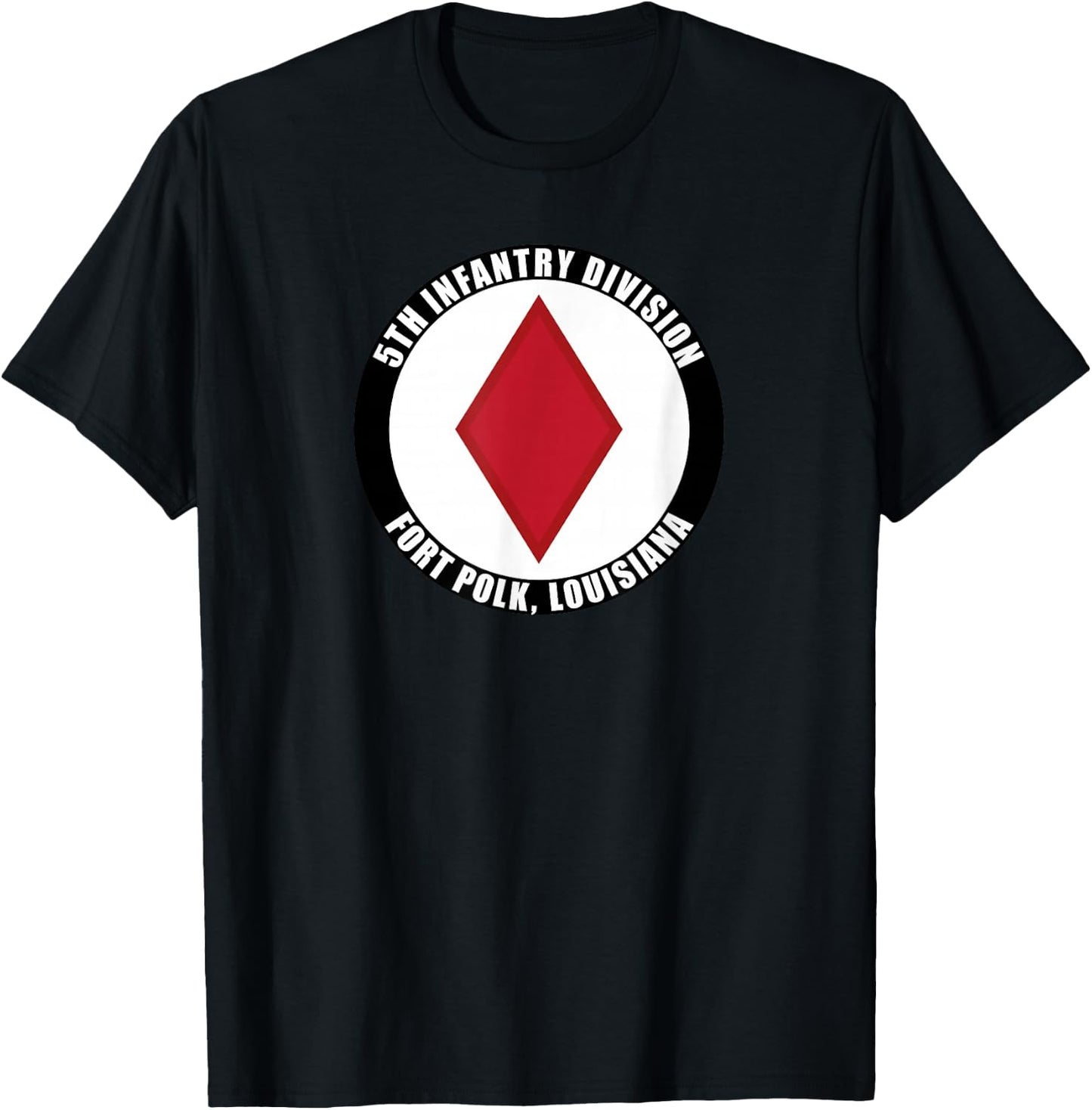 5th Infantry Division Fort Polk Louisiana Emblem Veteran T-Shirt - T-Shirt | Black