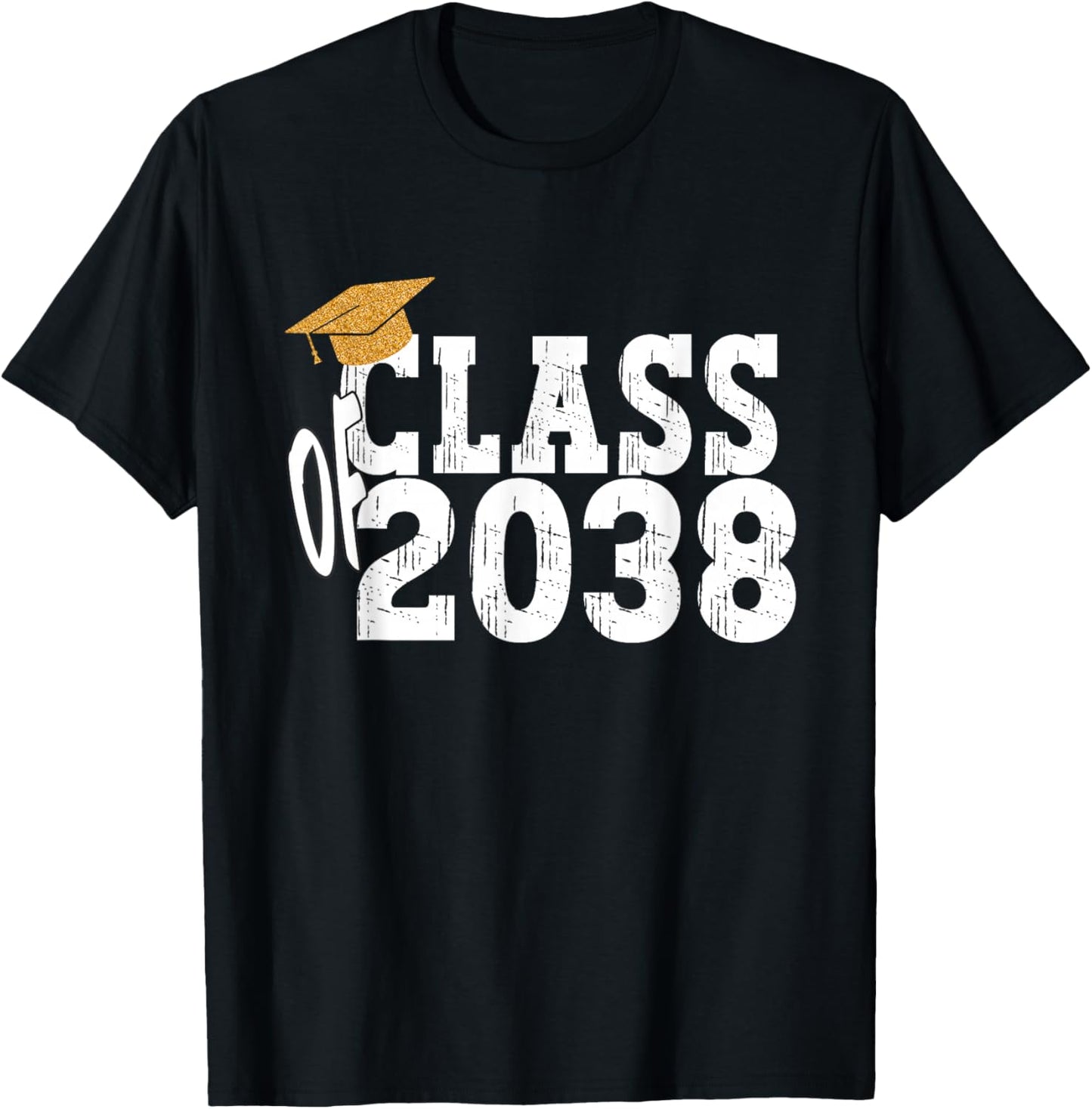 Class of 2038 Grow With Me Boy Girl First Day of Graduation T-Shirt - T-Shirt | Black